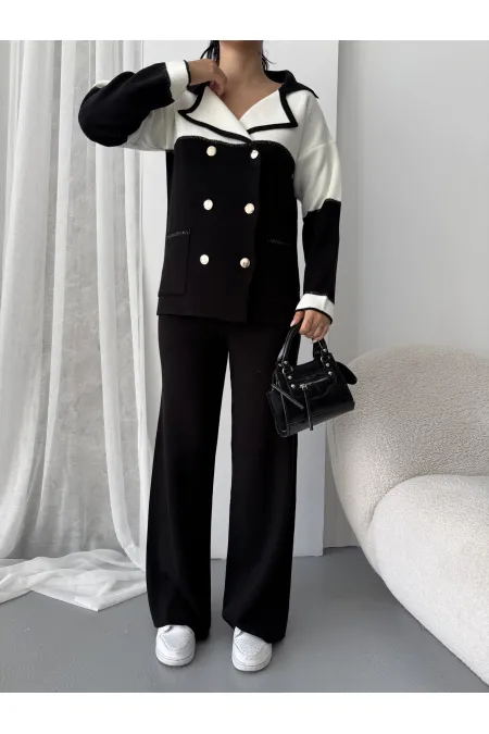 Ensemble en maille pailletée 1552 - Noir