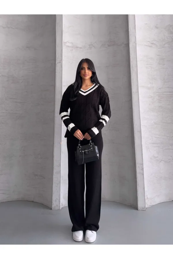 Garnili Triko Takım - 1564 Siyah