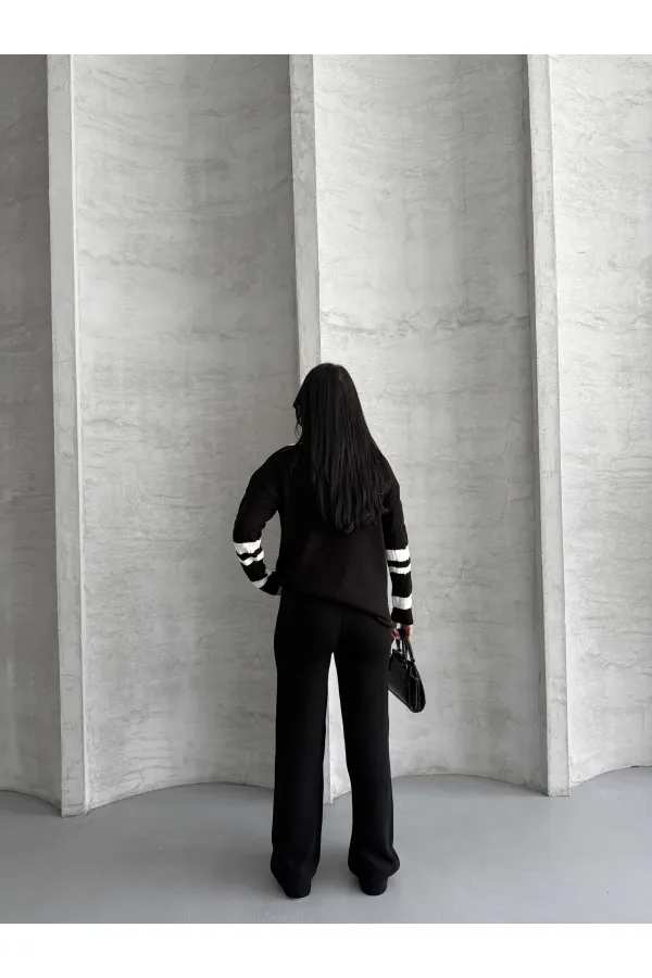 Garnili Triko Takım - 1564 Siyah