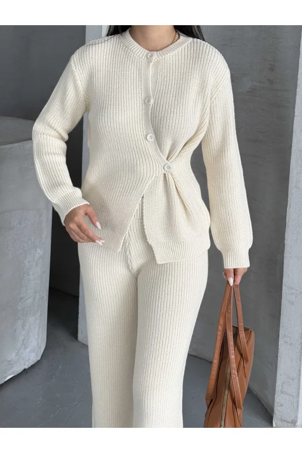 Ensemble tricoté à boutons 1565 - Os