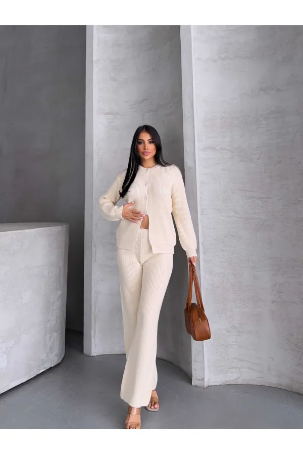 Ensemble tricoté à boutons 1565 - Os