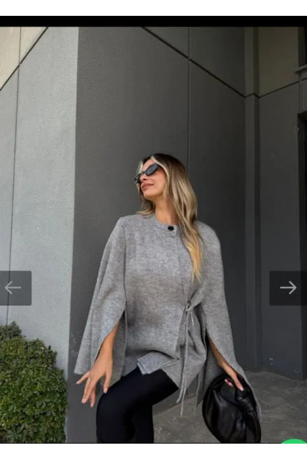 Bağlamalı Hırka 1572 - Gri