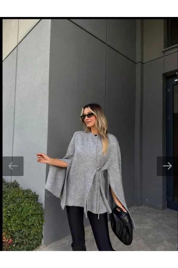 Bağlamalı Hırka 1572 - Gri