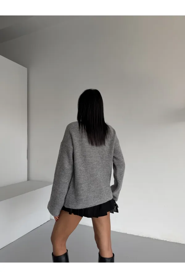 Pull à col châle 1574 Gris