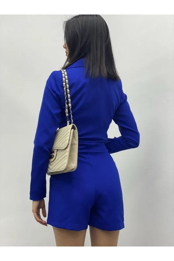 Robe courte à détail latéral - Bleu marine