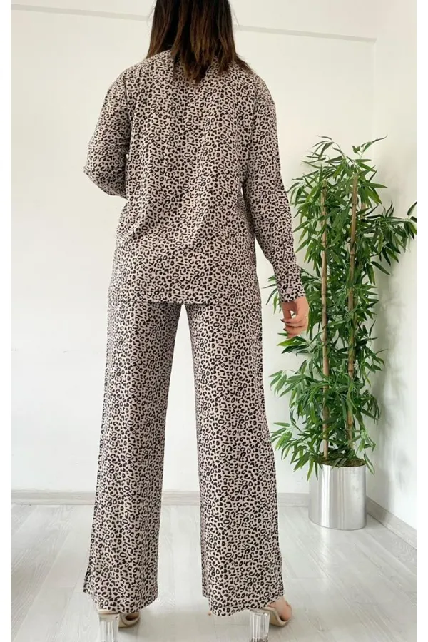 Costume en viscose beige