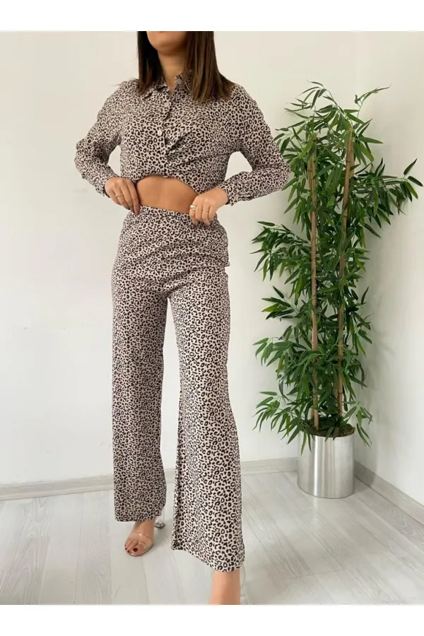 Costume en viscose beige