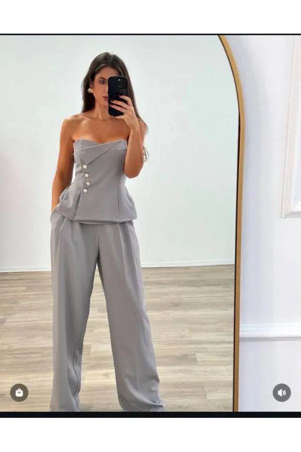 Straplez Takım - Gri