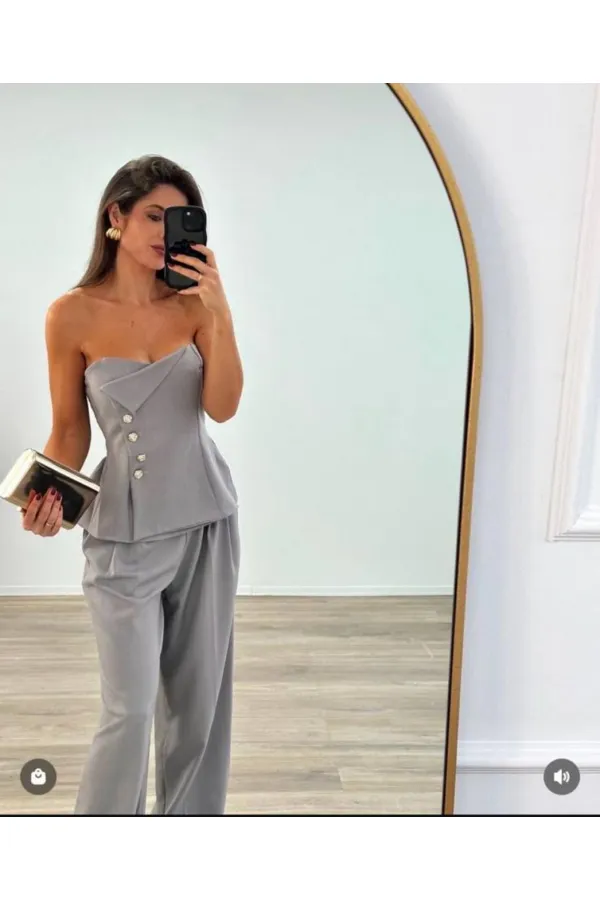 Straplez Takım - Gri