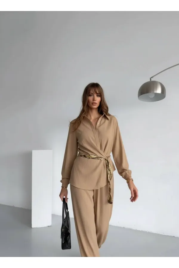 Kuşak Detay Takım - Bej