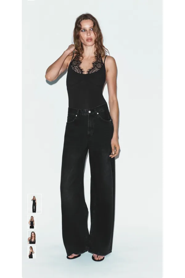 Dantelli Bodysuit - Siyah