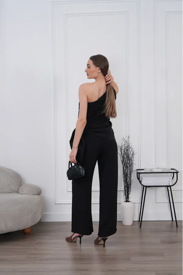 Modal Şallı Takım - Siyah