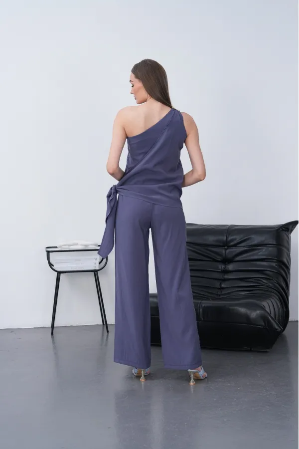 Modal Şallı Takım - İndigo