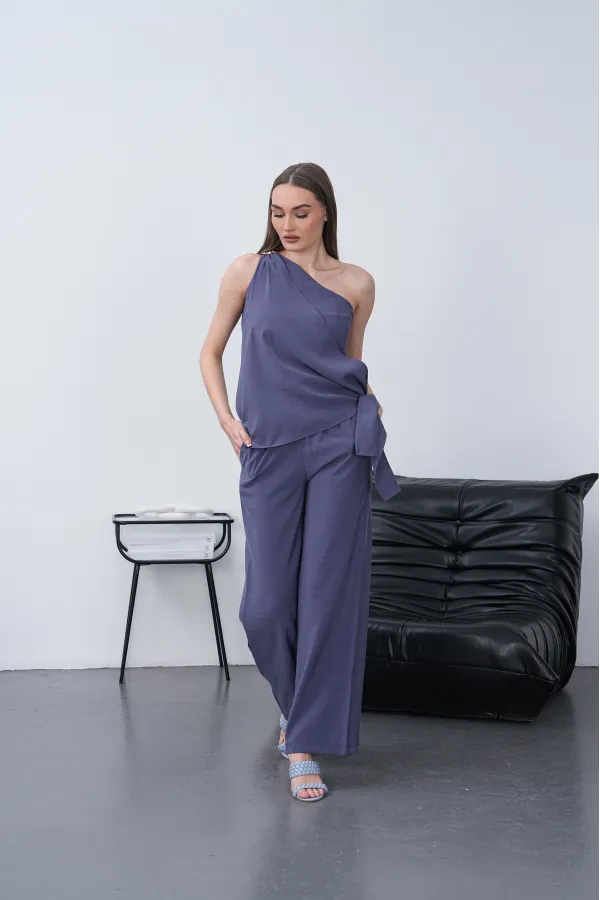 Modal Şallı Takım - İndigo