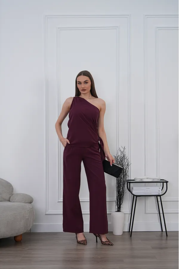 Modal Şallı Takım - Bordo