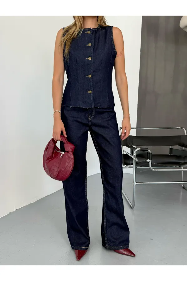 Costume en jean élégant