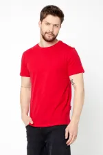 Erkek Çok Renkli T- Shirt Regular Fit Rahat Kesim Bisiklet Yaka Basic Tişört 