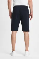 Erkek Siyah Şort - Yan Cepli Beli Lastikli Regular Fit Rahat Kesim