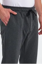 Erkek Antrasit Arka Cep Etiket Detaylı Paça Lastikli Regular Fit Eşofman Altı