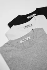 Men's Multicolored T-Shirt, Regular Fit, Relaxed Cut, Crew Neck, 3-Pack Basic T-Shirts