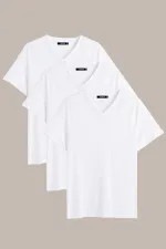 Men's Multicolored T-Shirt, Regular Fit, Relaxed Cut, V-Neck, 3-Pack Basic T-Shirts