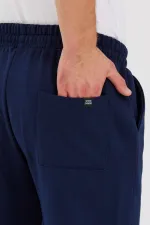 Erkek Siyah Arka Cep Etiket Detaylı Paça Lastikli Regular Fit Eşofman Altı