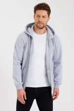 Gilet à capuche zippé noir métallisé pour homme avec poche kangourou et doublure en coton
