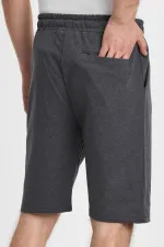 Erkek Siyah Şort - Yan Cepli Beli Lastikli Regular Fit Rahat Kesim