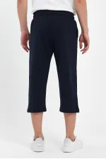 Erkek 3'Lü Yanları Cepli Bermuda Diz Altı Kapri Beli Ayarlanabilir Lastikli Uzun Şort