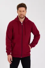 Gilet à capuche zippé noir métallisé pour homme avec poche kangourou et doublure en coton