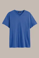 Erkek Pamuklu Kısa Kollu V Yaka T-shirt