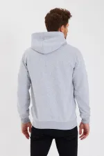 Gilet à capuche zippé noir métallisé pour homme avec poche kangourou et doublure en coton