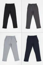 Black-Navy-Gray-Anthracite Thick Cotton Elastic Waistband Side Pocket 4-Pack Boys Tracksuit Bottoms MTLCC98-4