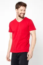 Men's Cotton Short Sleeve V-Neck T-shirt