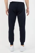 Erkek Regular Fit Rahat Kesim Beli Bağcıklı Jogger Cepli Lastikli Paça Siyah Eşofman Altı