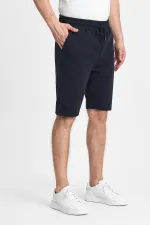 Erkek Siyah Şort - Yan Cepli Beli Lastikli Regular Fit Rahat Kesim