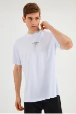 Leo Erkek Oversize Tshirt %100 Pamuk Bisiklet Yaka Baskı Detaylı Basic Tişört MTLCE79
