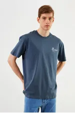 Leo Erkek Oversize Tshirt %100 Pamuk Bisiklet Yaka Baskı Detaylı Basic Tişört 