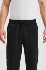 Short bermuda noir pour homme, longueur genou, style capri, avec poches latérales et taille élastique ajustable MTLCE108