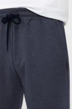 Pantalon de survêtement noir pour homme, coupe droite et décontractée