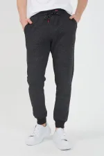 Erkek Siyah Içi Polarlı Slim Fit Paça Lastikli Jogger Eşofman Altı  MTLCO-42