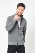 Gilet zippé à manches longues anthracite pour homme MTLCE8293-Anthracite