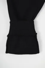 Black Thick Cotton Sweatpants for Girls, Elasticated Waist and Cuffs, with Pockets, Ages 5-6-7-8-9-10-11-12 MTLCB99