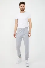 Gri Erkek Paça Ribanalı Cep Fermuar Detaylı Eşofman Altı MTLCE08