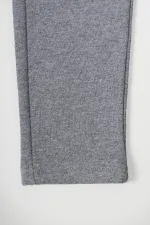 Pantalon de survêtement gris en coton épais avec taille élastique et poches latérales pour garçons de 5 à 12 ans
