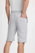 Erkek Siyah Şort - Yan Cepli Beli Lastikli Regular Fit Rahat Kesim