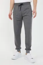 Antrasit Erkek Paça Ribanalı Cep Fermuar Detaylı Eşofman Altı MTLCE08