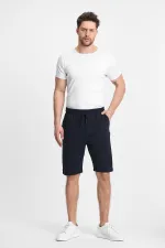 Erkek Siyah Şort - Yan Cepli Beli Lastikli Regular Fit Rahat Kesim