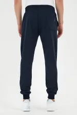 Pantalon de survêtement bleu marine pour homme, avec étiquette, poches arrière et latérales, coupe classique
