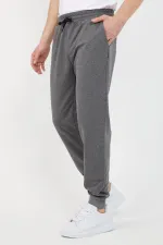 Erkek Regular Fit Rahat Kesim Beli Bağcıklı Jogger Cepli Lastikli Paça Siyah Eşofman Altı